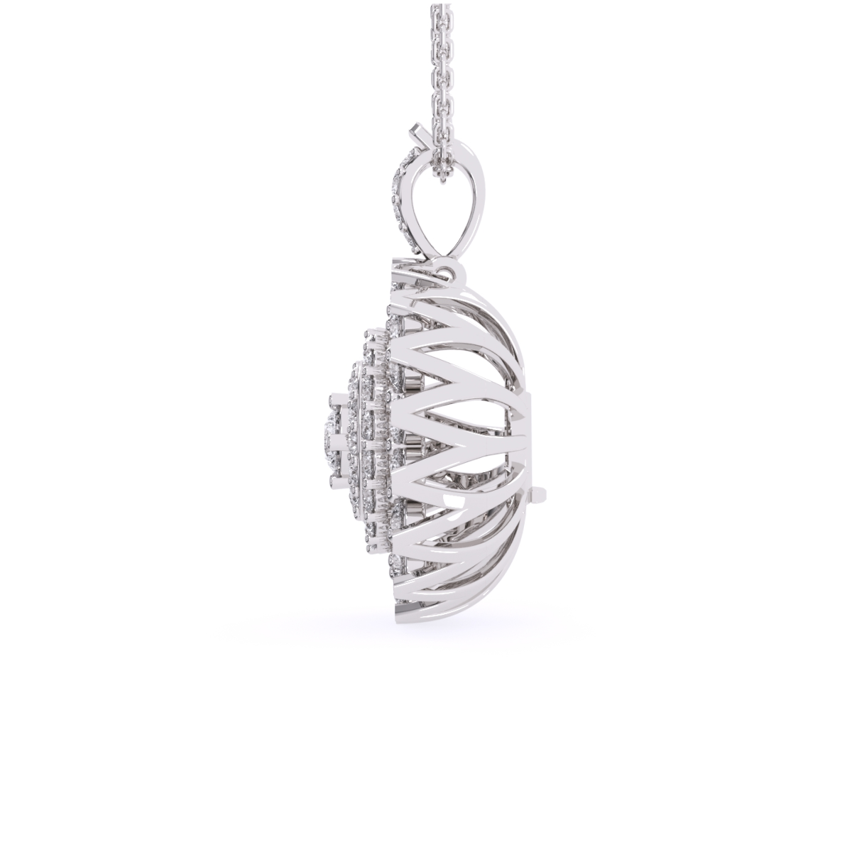 Diamond Vintage Halo Necklace